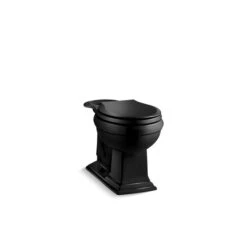 KOHLER Memoirs Comfort Height Black Round Chair Height Residential Toilet Bowl