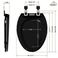CASAINC Elongated Slow Close Feature Toilet Seat - Black
