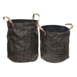 IH Casa Decor Brown Polyester Hamper And Basket Set - 2-Piece
