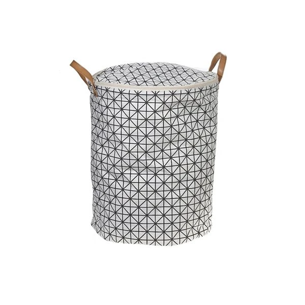 IH Casa Decor Polyester Laundry Hamper With Zipper Lid