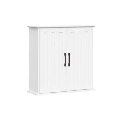RiverRidge Home Monroe 23.63-in W X 23.75-in H X 8.69-in D White Bathroom Wall Cabinet