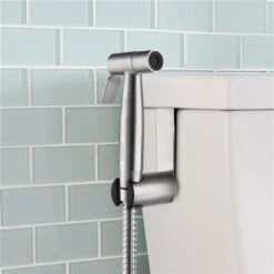 WELLFOR Silver Toilet Mounted Handheld Bidet Sprayer