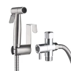 WELLFOR Nickel Toilet Mounted Handheld Bidet Sprayer