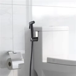 WELLFOR Black Toilet Mounted Handheld Bidet Sprayer