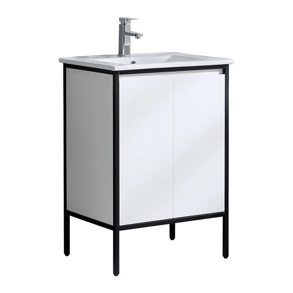 GEF Avery 24-in White Single Sink Bathroom Vanity With White Ceramic Top - Image 3