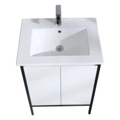 GEF Avery 24-in White Single Sink Bathroom Vanity With White Ceramic Top