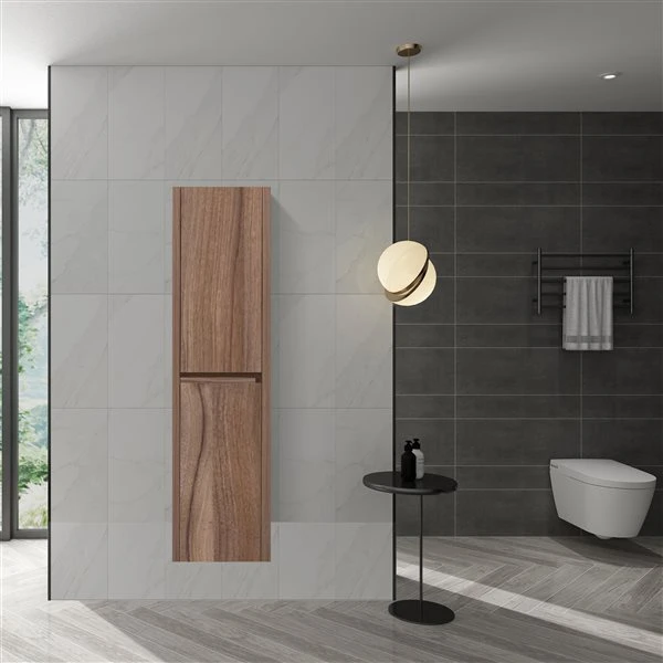 GEF Ember 15.7-in X 66.9-in X 13.8-in Walnut MDF Wall-mount Linen Cabinet - Image 3