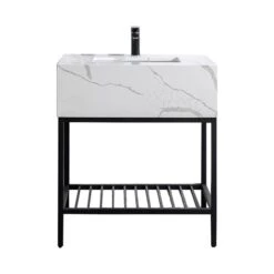 GEF Brooke 30-in White Single Sink Bathroom Vanity With White Quartz Top