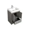 GEF Ember 24-in Grey Single Sink Bathroom Vanity With White Ceramic Top
