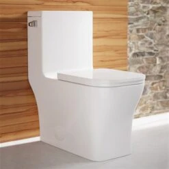 Swiss Madison Concorde White Single Square Toilet 12-in Rough-In Size