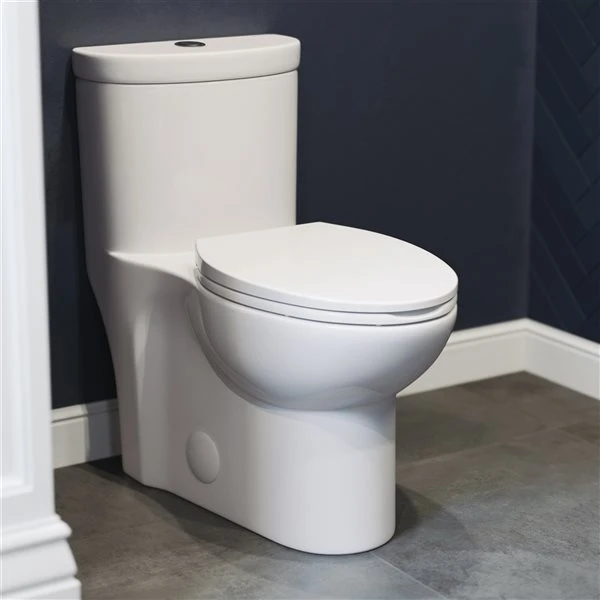 Swiss Madison Sublime White Dual Elongated Toilet 12-in Rough-In Size - Image 3