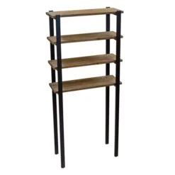 Alaterre Pomona 29-in W X 66-in H X 12-in D Brown Wood Over The Toilet Etagere