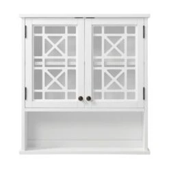 Alaterre Derby 27-in W X 29-in H X 8-in D White Pine Freestanding Linen Cabinet With Hutch, Wall Cabinet And Hamper