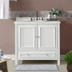 Alaterre Williamsburg 36-in White Bathroom Vanity Cabinet