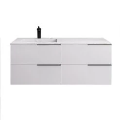 GEF Sydney 48-in White Single Sink Bathroom Vanity With White Porcelain Top