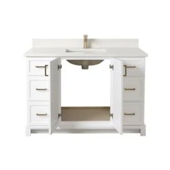 Tenor 48-in White Vanity With Carrera Quartz Top