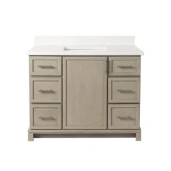 Tenor 42-in Aspen Vanity With Carrera Quartz Top