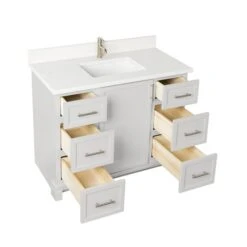 Tenor 42-in Dove Grey Vanity With Carrera Quartz Top