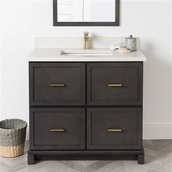 Tenor 36-in Tofino Vanity With Pearl Quartz Top - Image 4