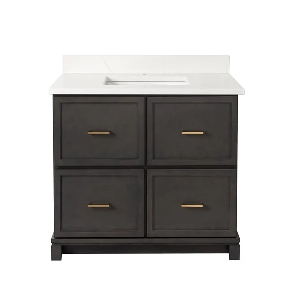 Tenor 36-in Tofino Vanity With Carrera Quartz Top - Image 3
