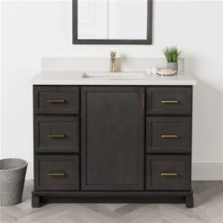 Tenor 42-in Tofino Vanity With Pearl Quartz Top