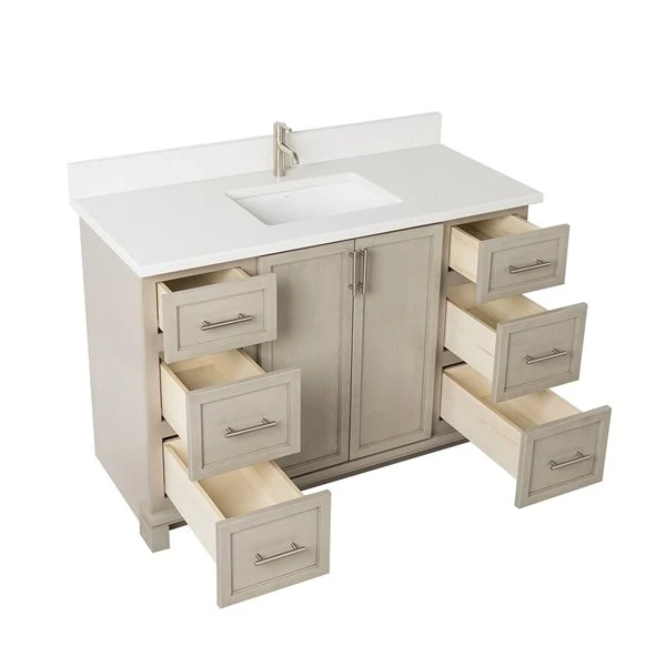 Tenor 48-in Aspen Vanity With Carrera Quartz Top - Image 5
