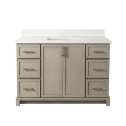Tenor 48-in Aspen Vanity With Carrera Quartz Top