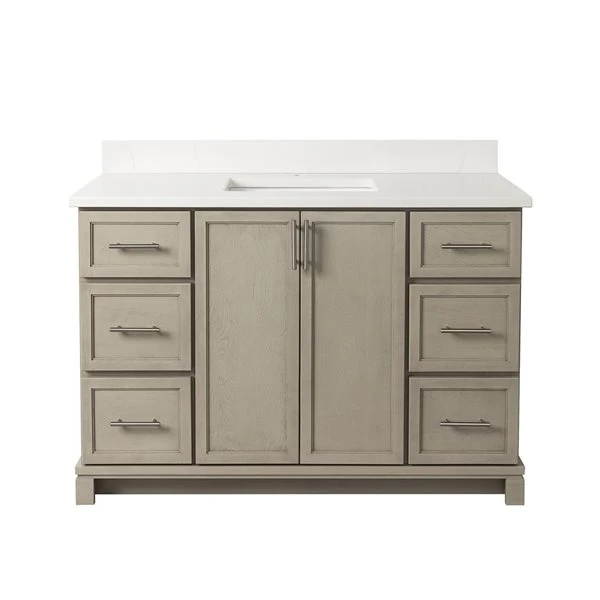 Tenor 48-in Aspen Vanity With Carrera Quartz Top