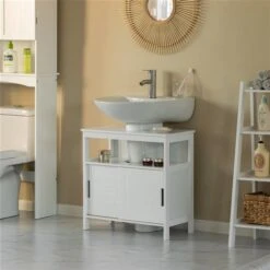 Basicwise 23.75-in White Bathroom Vanity With White Wood Top