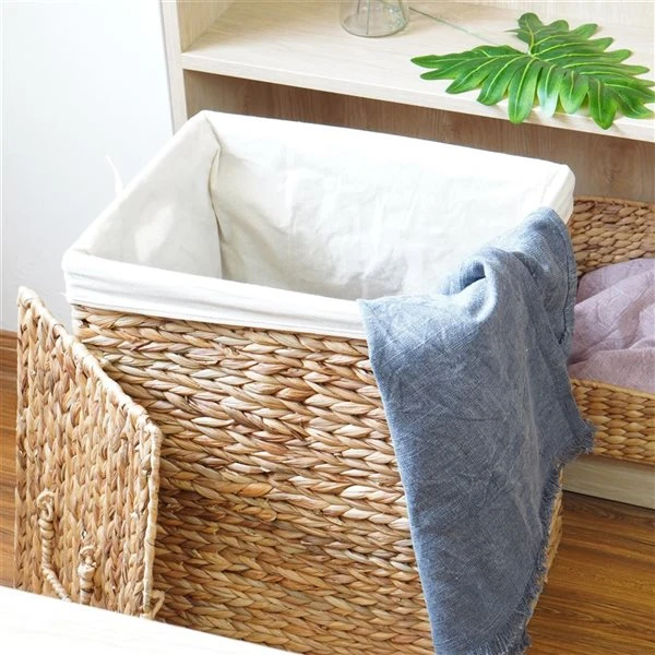Vintiquewise 15.75-in X 11.75-in X 19.75-in Water Hyacinth Laundry Basket - Image 2