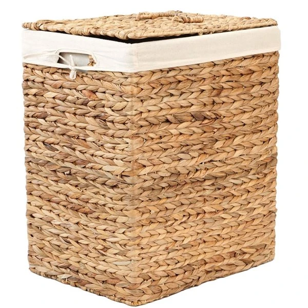Vintiquewise 15.75-in X 11.75-in X 19.75-in Water Hyacinth Laundry Basket