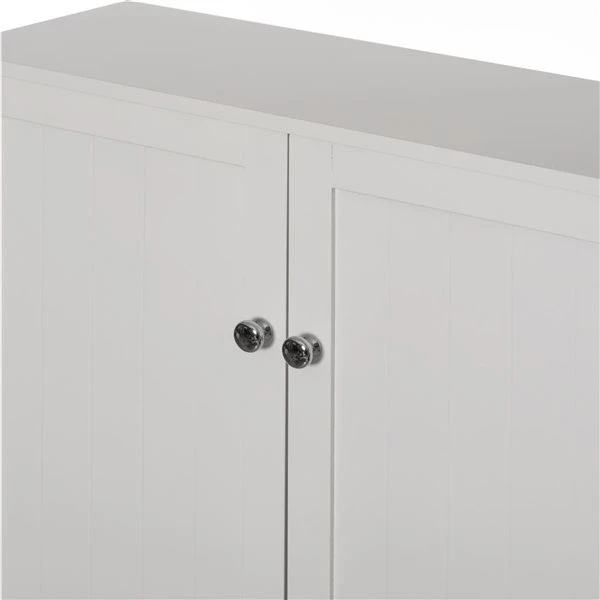 Basicwise 25-in W X 65-in H X 8.75-in D White MDF Over The Toilet Cabinet - Image 3