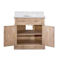 Sunjoy 36-in Light Brown Marble Single Oval Sink Bathroom Vanity Set