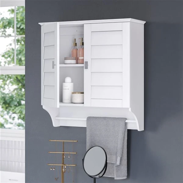 RiverRidge Home Brookfield 23.5-in X 25.19-in X 8.88-in White Bathroom Wall Cabinet - Image 2