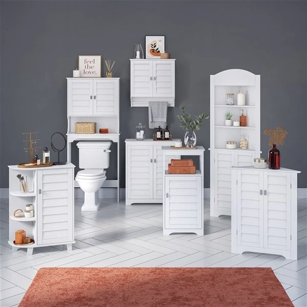 RiverRidge Home Brookfield 27.38-in X 64.38-in X 9.25-in White Over-the-Toilet Etagere - Image 3