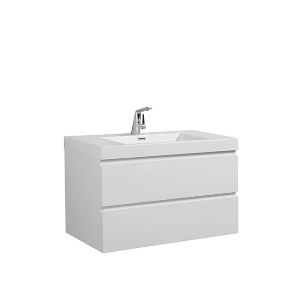 GEF AlmereĀ 35.4-in White Single Sink Bathroom Vanity With White Polymarble Top - Image 2