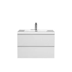 GEF Almere 29.9-in White Single Sink Bathroom Vanity With White Polymarble Top