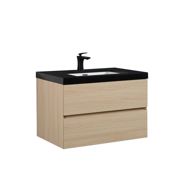 GEF SadieĀ 31.5-in Wheat Single Sink Bathroom Vanity With Black Polymarble Top - Image 4