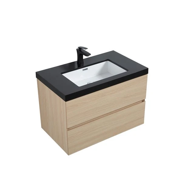 GEF SadieĀ 31.5-in Wheat Single Sink Bathroom Vanity With Black Polymarble Top - Image 3