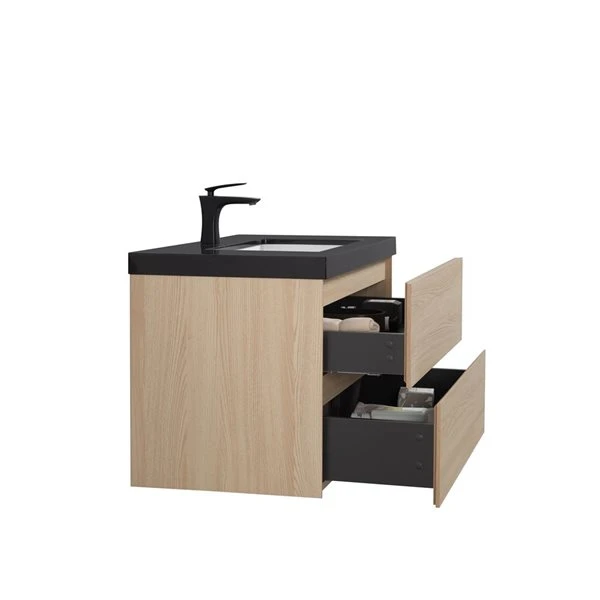 GEF SadieĀ 31.5-in Wheat Single Sink Bathroom Vanity With Black Polymarble Top - Image 2