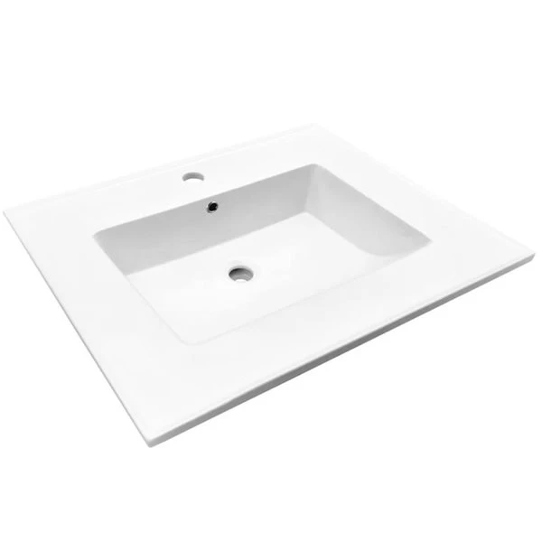 Drop Bath And Kitchen 16.3-in White Ceramic Single Sink Bathroom Vanity Top With Overflow - Image 2