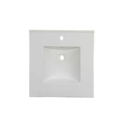 Drop Bath And Kitchen 20.2-in Rectangle White Ceramic Single Sink Bathroom Vanity Top