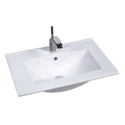 Drop Bath And Kitchen 20.2-in White Ceramic Single Sink Bathroom Vanity Top Without Overflow