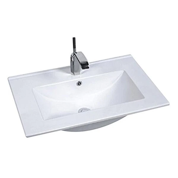 Drop Bath And Kitchen 20.2-in White Ceramic Single Sink Bathroom Vanity Top Without Overflow