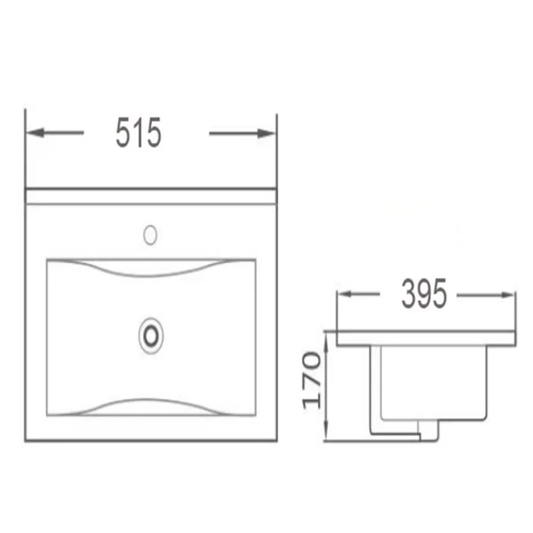 Drop Bath And Kitchen 20.2-in White Ceramic Single Sink Bathroom Vanity Top Without Overflow - Image 4