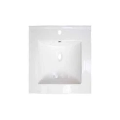Drop Bath And Kitchen 23.6-in White Ceramic Single Sink Bathroom Vanity Top Without Overflow