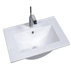 Drop Bath And Kitchen 24.2-in White Ceramic Single Sink Bathroom Vanity Top Without Overflow