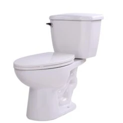 A&E Bath & Shower White Single Flush 2-Piece Elongated Toilet