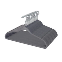 Neatfreak Rubberized Hangers For Clothing - 17.5-in - 50/Pack Grey