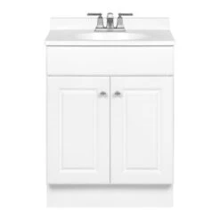 Project Source Richmond By RSI Home Products Bathroom Vanity - 1 Sink - 2 Doors U 24.5-in - MDF - White